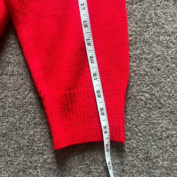 Vintage Haband Red V Neck Knit Long Sleeve Pullover Sweater Navy Trim Men’s XL - Picture 11 of 13